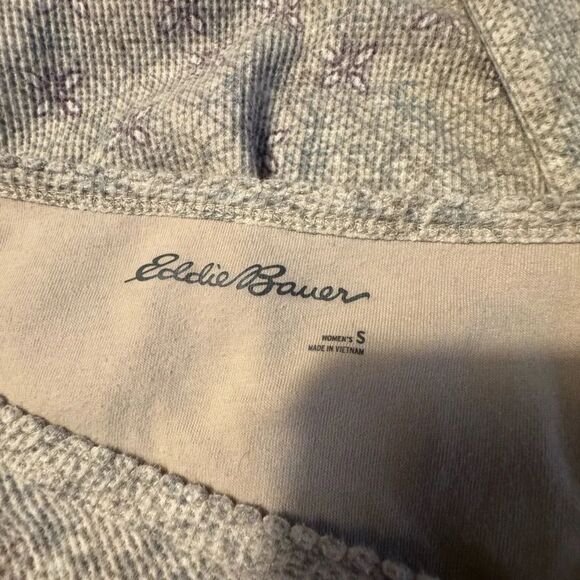 Eddie Bauer Cream Patterned Henley Style Long Sleeve Thermal size Small - Picture 7 of 7